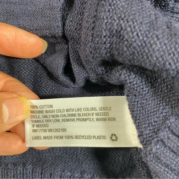 GOODFELLOW Mens Cardigan Sweater  button Down pockets Navy blue Cowl collar M. - Picture 6 of 8